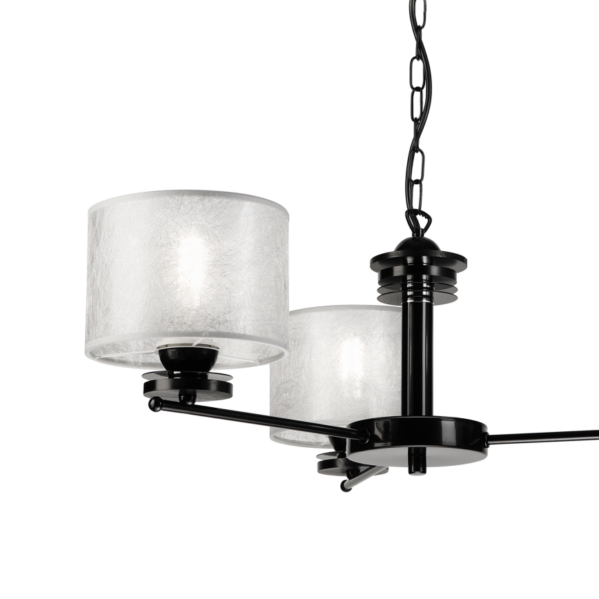 Láncra akasztható ROSA csillár 3xE27/60W/230V, fekete/szürke