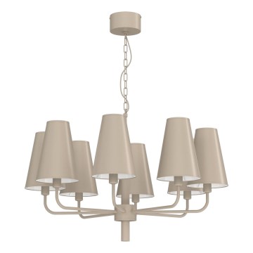 Láncra szerelt csillár TORTOLA 8xE14/15W/230V bézs