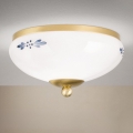 LANDHAUS mennyezeti lámpa, 1xE27/60W/230V, Ø 21 cm, sárgaréz/fehér/kék