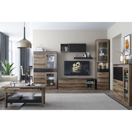 Konferencia asztal LANDU 50x100 cm kolostor tölgy/fekete