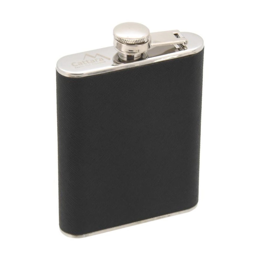 Laposüveg szivartartóval 175 ml fekete