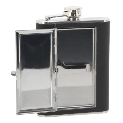 Laposüveg szivartartóval 175 ml fekete