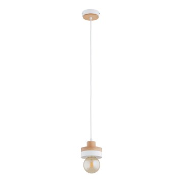 LARSO függőlámpa kábellel 1xE27/15W/230V fehér/bézs