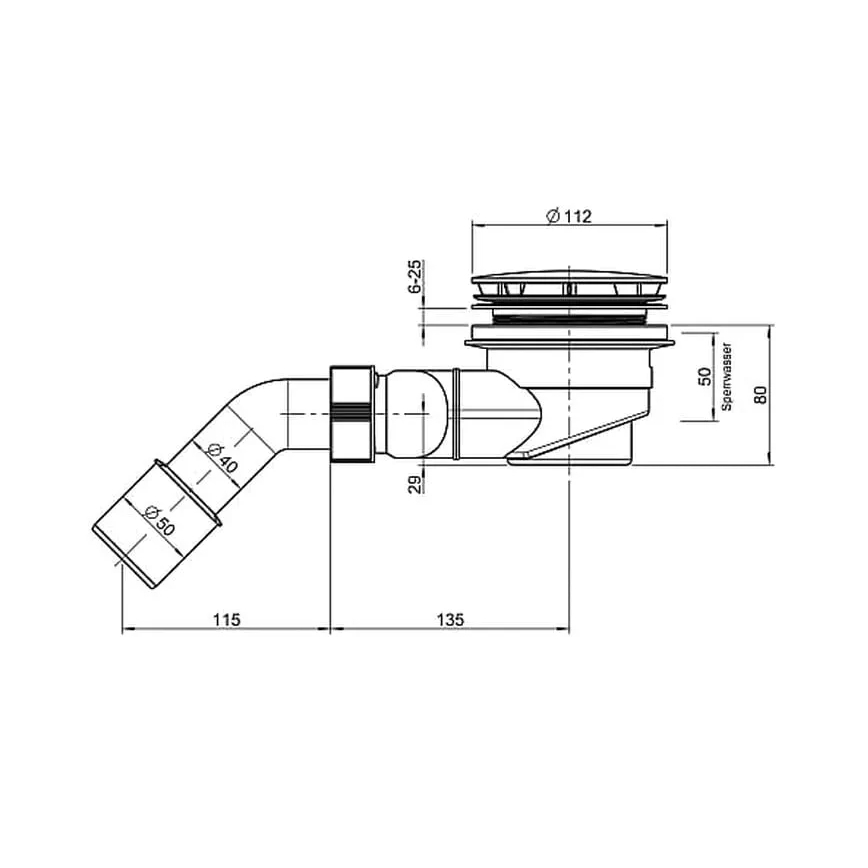 LAUFEN H2951270000001 - Szifon zuhanytálcához SOLUTIONS műanyag/fehér