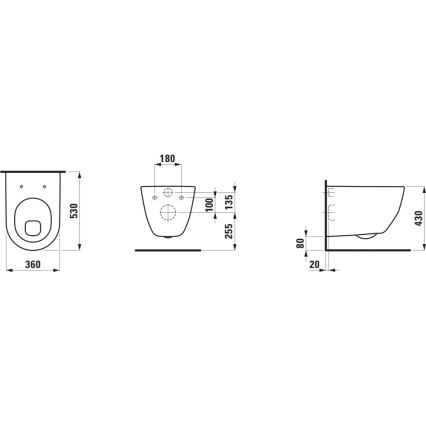 LAUFEN H8209590000001 - Fali WC PRO kerámia/fehér
