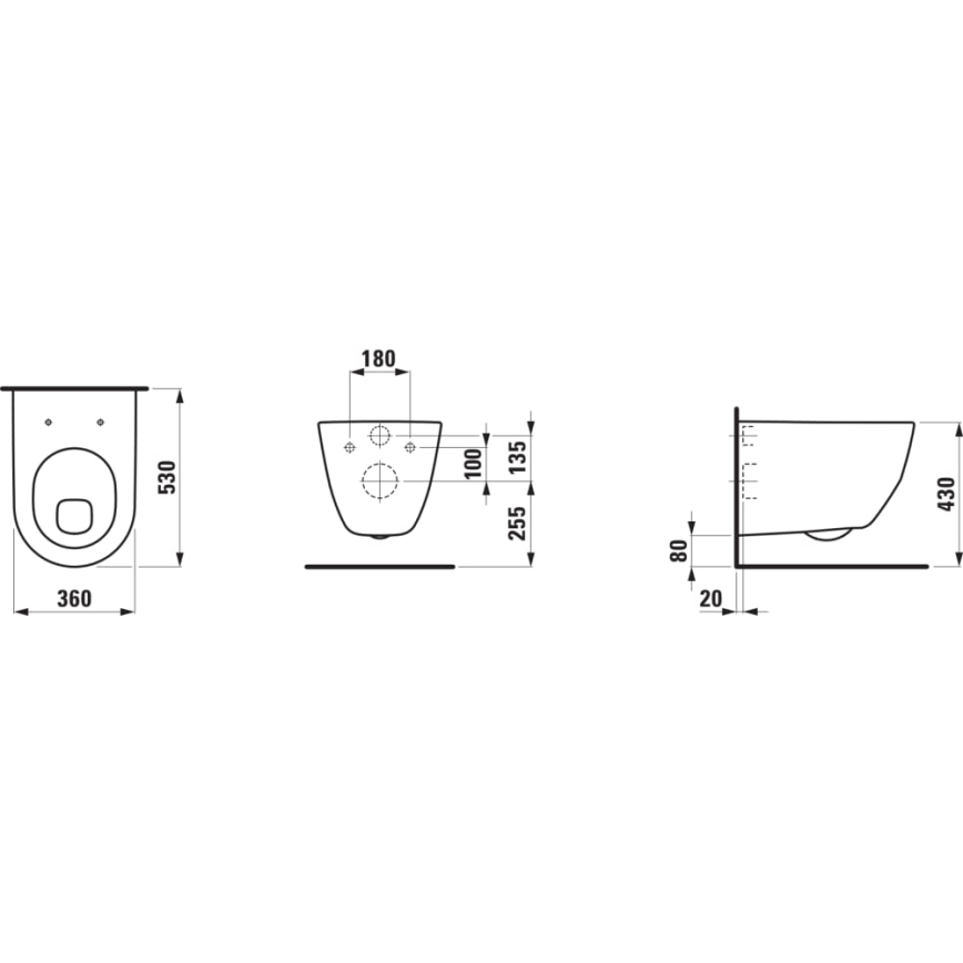 LAUFEN H8209590000001 - Fali WC PRO kerámia/fehér