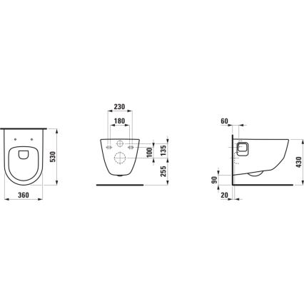 LAUFEN H8209640000001 - Függesztett WC PRO kerámia/fehér