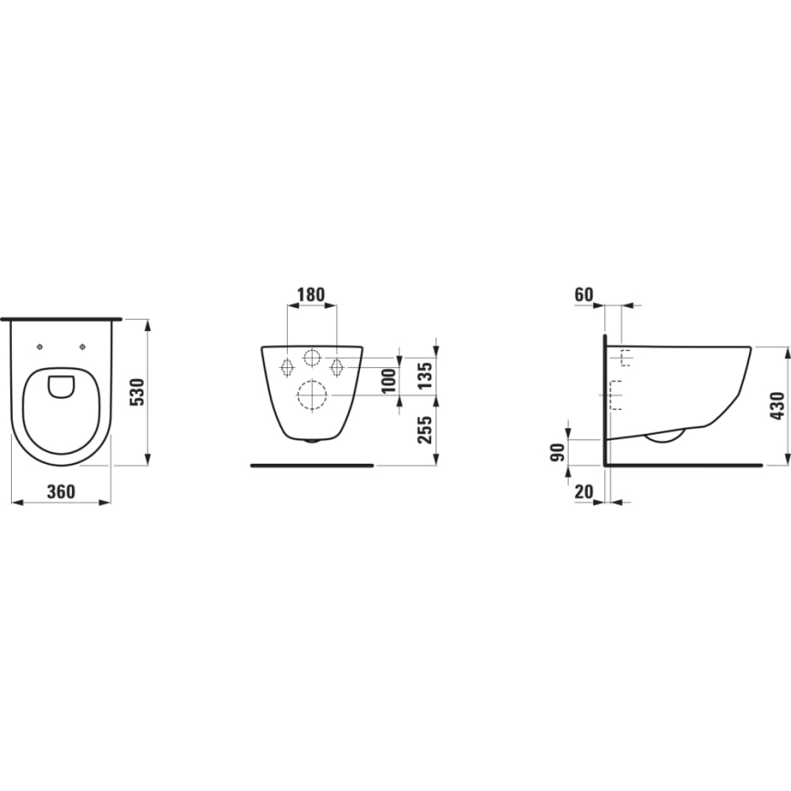LAUFEN H8209660000001 - Fali WC PRO kerámia/fehér