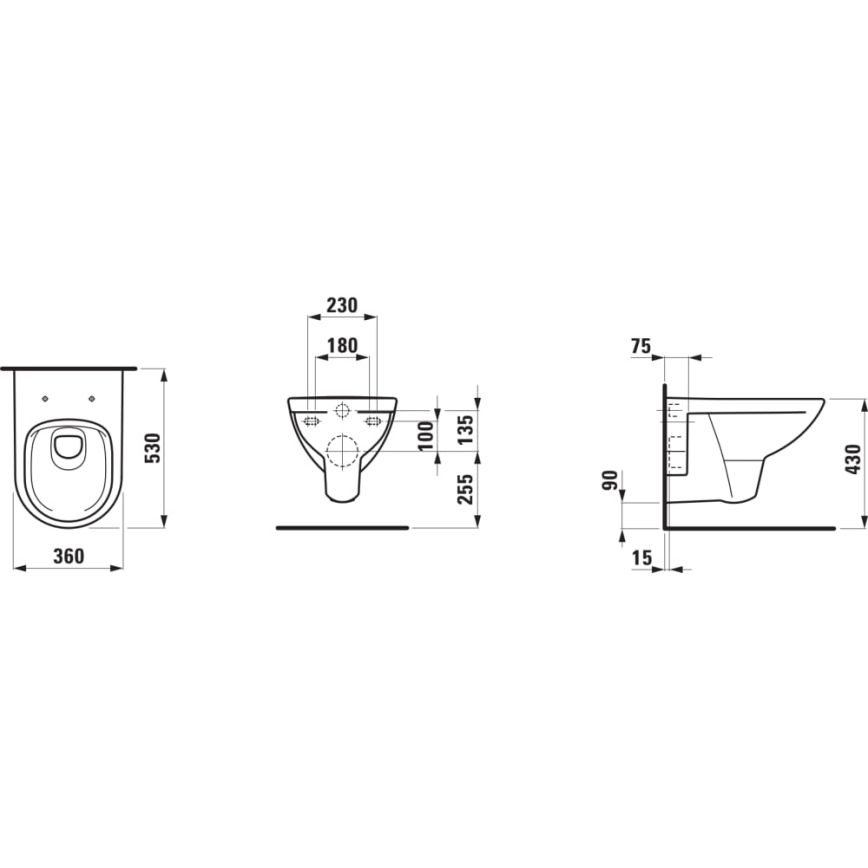 LAUFEN H8669510000001 - Fali WC PRO kerámia/fehér + WC-ülőke SoftClose PRO duroplast/fehér