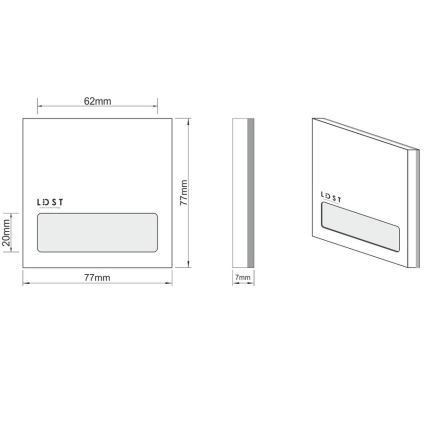 LDST AL-01-CB-BZ5 - LED Lépcsőmegvilágító ALEX 5xLED/1,2W/230V fényes fekete