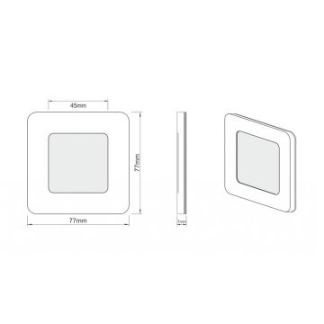 LDST DI-01-B-BZ12 - LED lépcsőfény DIANA LED/1,2W/230V fehér 6500K