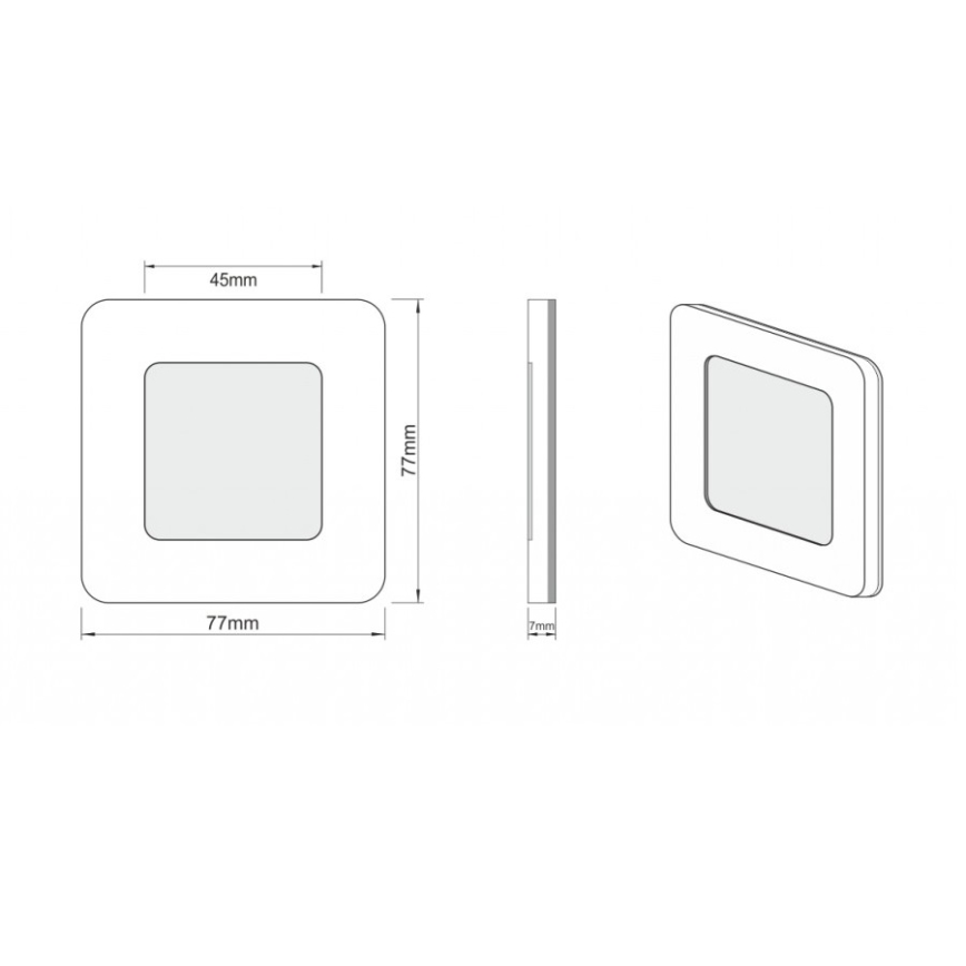 LDST DI-01-CB-BC9 - LED Lépcsőmegvilágító DIANA 9xLED/1,2W/230V fényes fekete