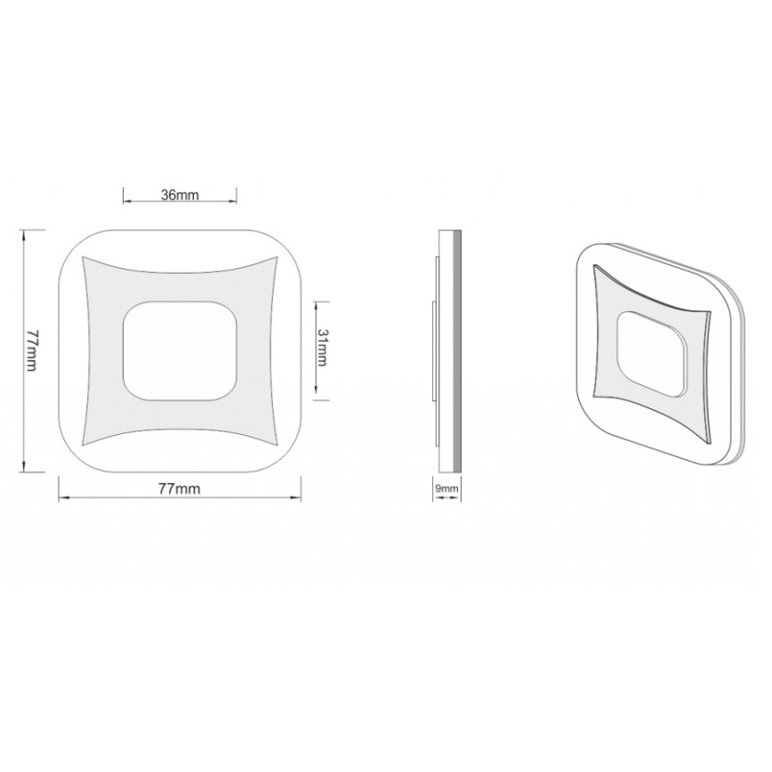 LDST SK-01-SC-BC8 - LED Lépcsőmegvilágító SHOCK 8xLED/1,2W/230V matt fekete