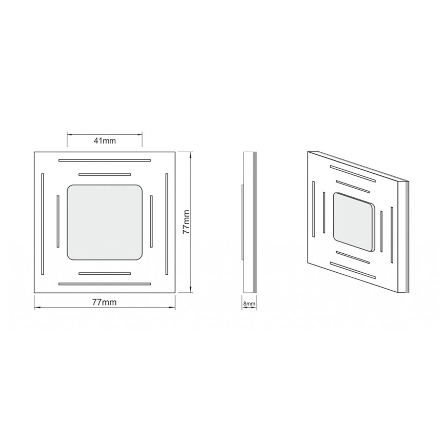 LDST SP-01-B-BC8 - Lépcsőházi lámpa SPACE 8xLED/1,2W/230V