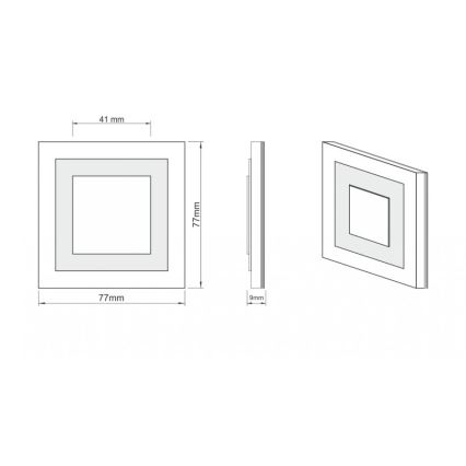 LDST SU-01-B-BZ8 - LED Lépcsőmegvilágító SUNNY 8xLED/1,2W/230V fehér 6500K