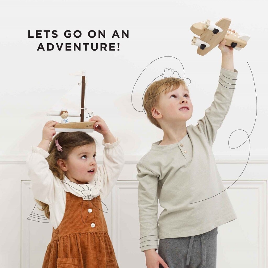 Le Toy Van - Fa vitorlás kapitánnyal bükkfa