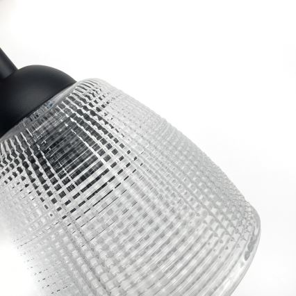 LEANDRA függőlámpa kábellel 1xE27/15W/230V, tölgy/fekete