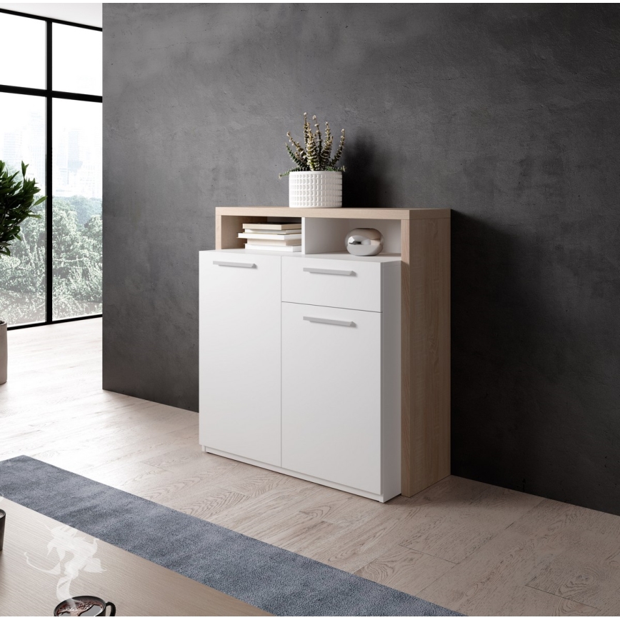 LEBY komód sonoma tölgy/fehér