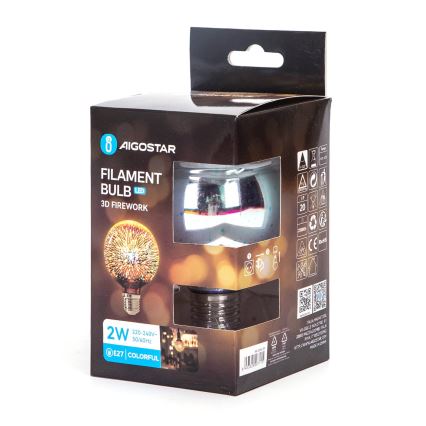 LED 3D dekoratív izzó E27/2W/230V - Aigostar