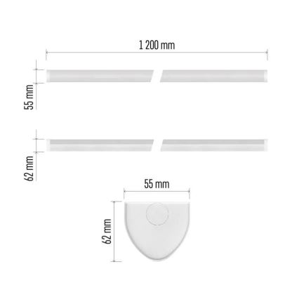 LED alá szerelhető lámpatest LED/40W/230V 4000K 120 cm