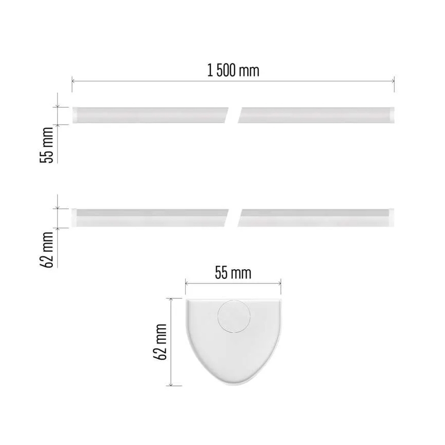 LED alá szerelhető lámpatest LED/60W/230V 4000K 150 cm
