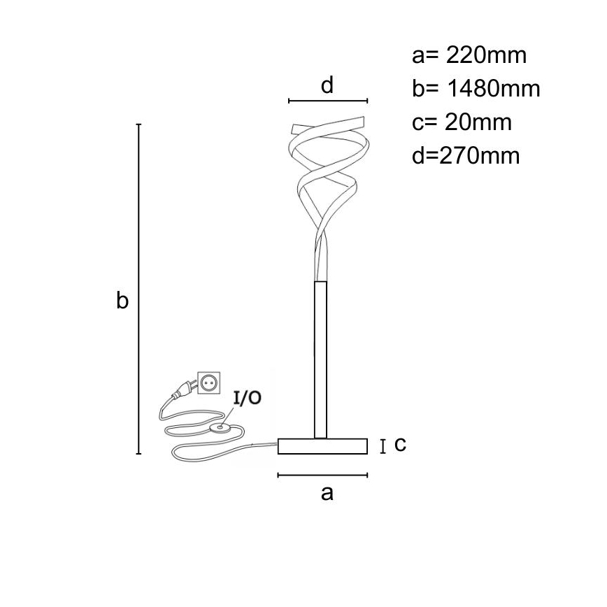 LED Állítható fényerejű állólámpa LED/50W/230V 3000-6500K szürke + távirányító