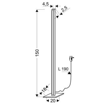 LED állítható fényerejű érintős állólámpa RODNEY LED/35W/230V bükk