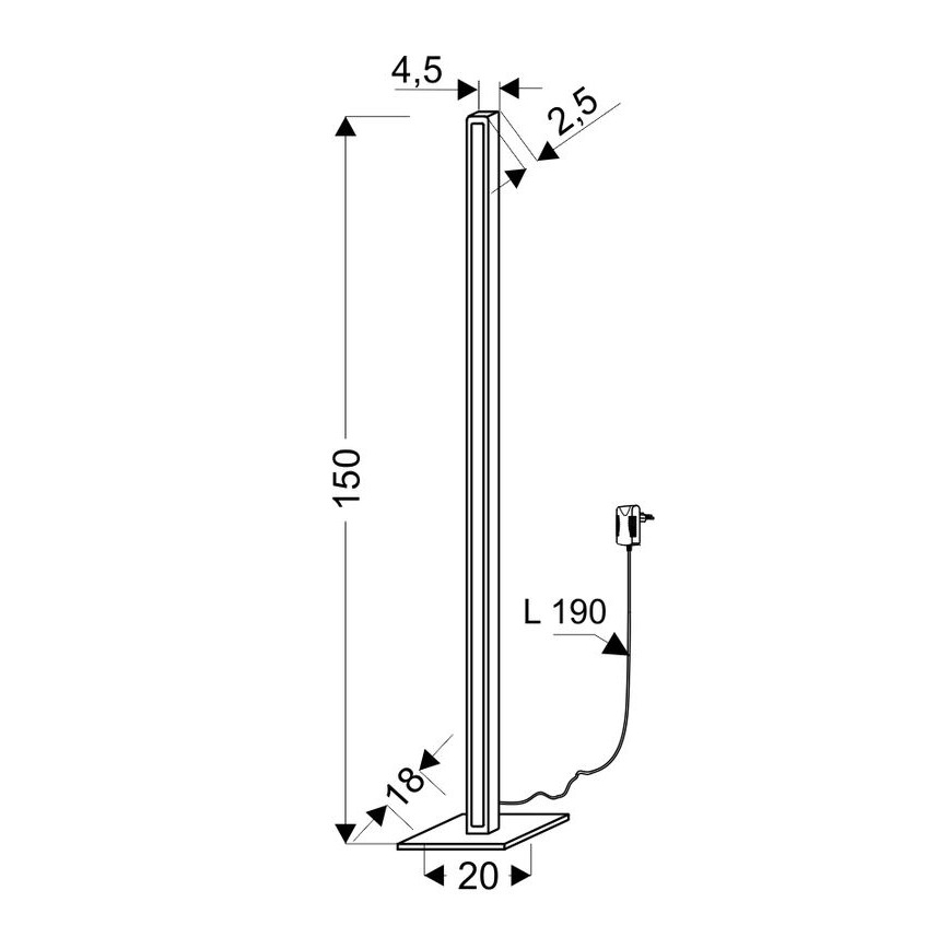 LED állítható fényerejű érintős állólámpa RODNEY LED/35W/230V bükk