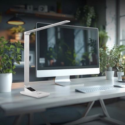 LED állítható fényerejű asztali lámpa USB-vel LED/7W/230V 3000K/4000K/5500K fehér