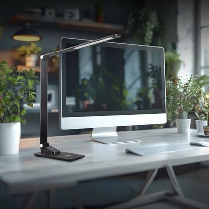 LED állítható fényerejű asztali lámpa USB-vel LED/7W/230V 3000K/4000K/5500K fekete
