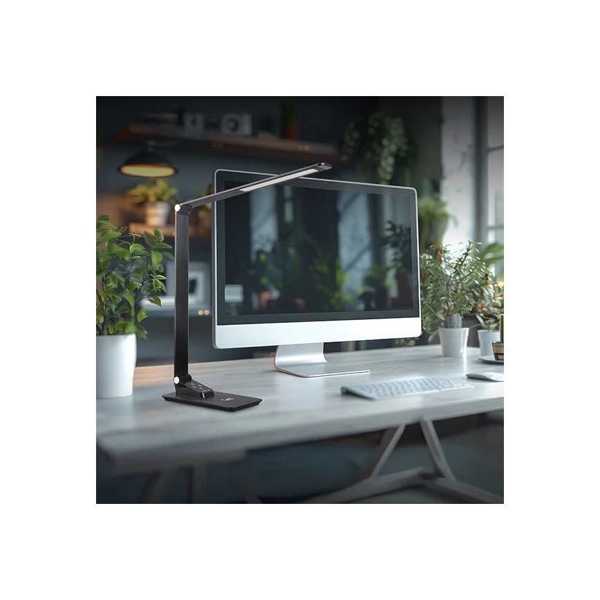 LED állítható fényerejű asztali lámpa USB-vel LED/7W/230V 3000K/4000K/5500K fekete