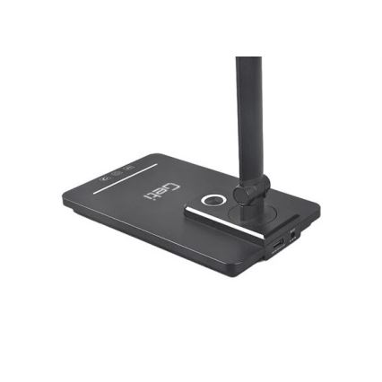 LED állítható fényerejű asztali lámpa USB-vel LED/9W/230V 3000K/4000K/5500K fekete