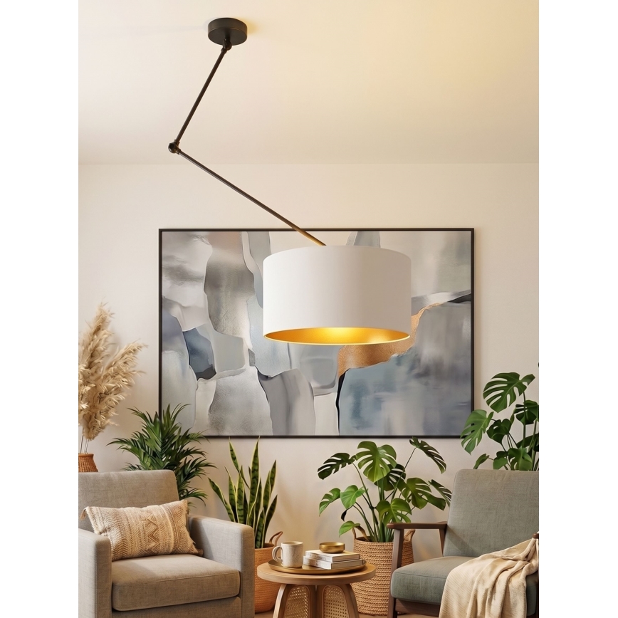 LED állítható csillár rúddal GORTA 1xE27/60W/230V fehér/arany