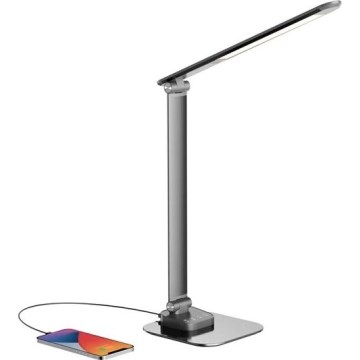 LED állítható fényerejű asztali lámpa USB-vel LED/7,5W/230V 3000K/4000K/5500K antracit