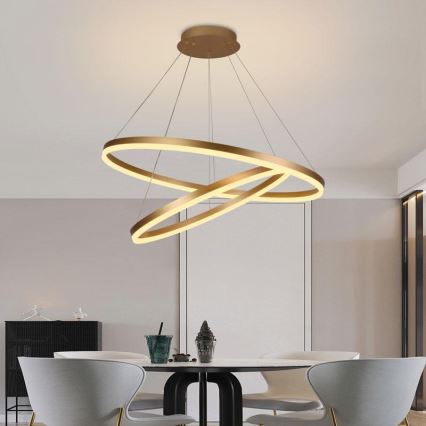 LED Fényerőszabályzós csillár kábellel LED/100W/230V 3000-6500K átm. 80 cm + távirányító