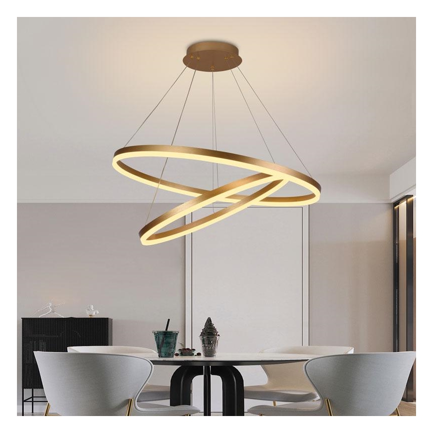 LED Fényerőszabályzós csillár kábellel LED/100W/230V 3000-6500K átm. 80 cm + távirányító