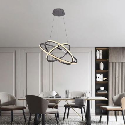 LED állítható fényerejű csillár kábellel LED/105W/230V 3000-6500K átm. 60 cm + távirányító