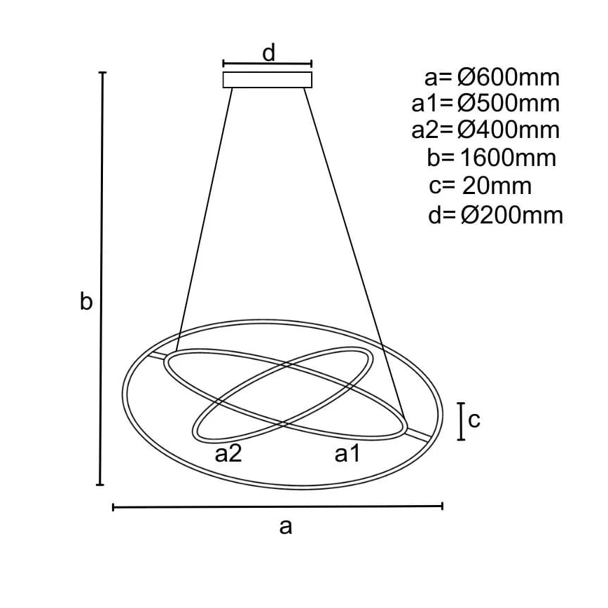 LED állítható fényerejű csillár kábellel LED/105W/230V 3000-6500K átm. 60 cm + távirányító