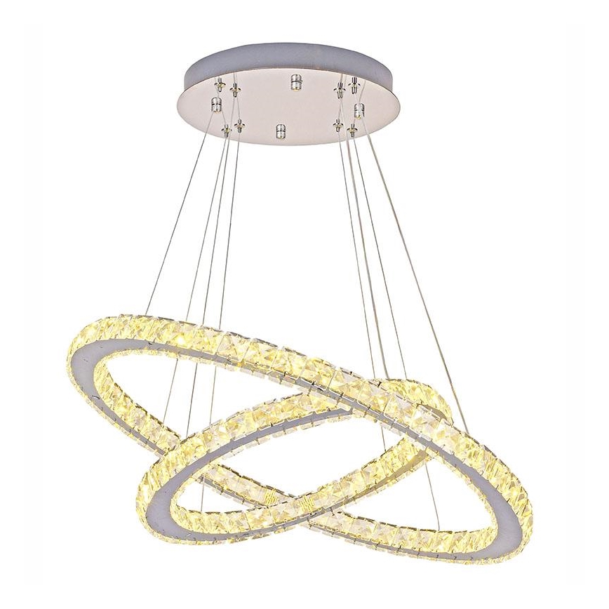 LED állítható fényerejű kristály csillár kábelre LED/115W/230V 3000-6500K ezüst + távirányító