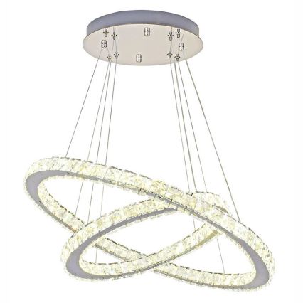LED állítható fényerejű kristály csillár kábelre LED/115W/230V 3000-6500K ezüst + távirányító