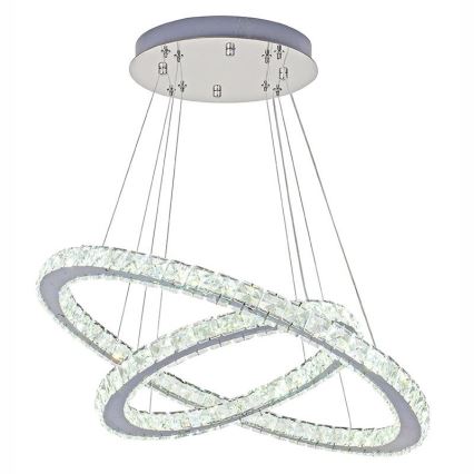LED állítható fényerejű kristály csillár kábelre LED/115W/230V 3000-6500K ezüst + távirányító