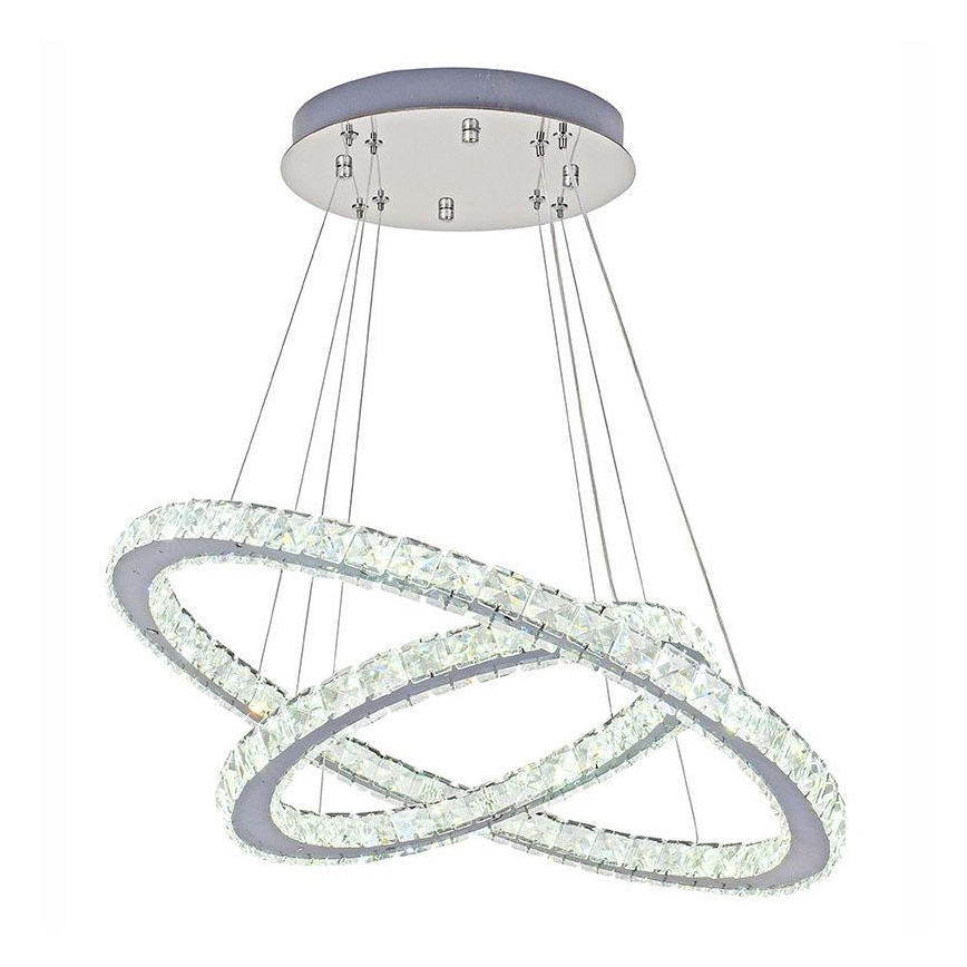 LED állítható fényerejű kristály csillár kábelre LED/115W/230V 3000-6500K ezüst + távirányító