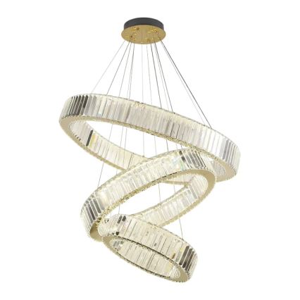 LED dimmelhető kristály csillár kábelre LED/115W/230V 3000-6500K króm/arany + távirányító