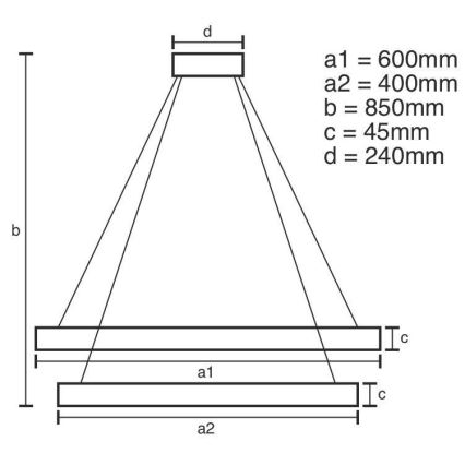 LED Fényerőszabályzós csillár kábellel LED/120W/230V 3000-6500K átm. 60 cm + távirányító