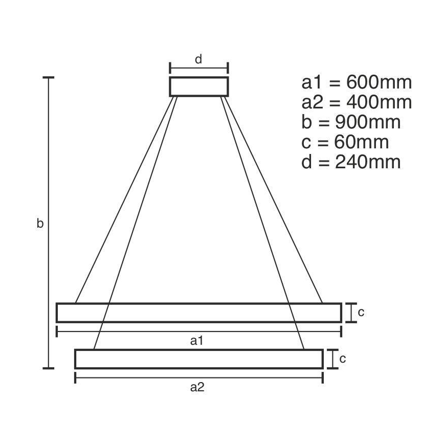 LED Fényerőszabályzós csillár kábellel LED/135W/230V 3000-6500K átm. 60 cm + távirányító