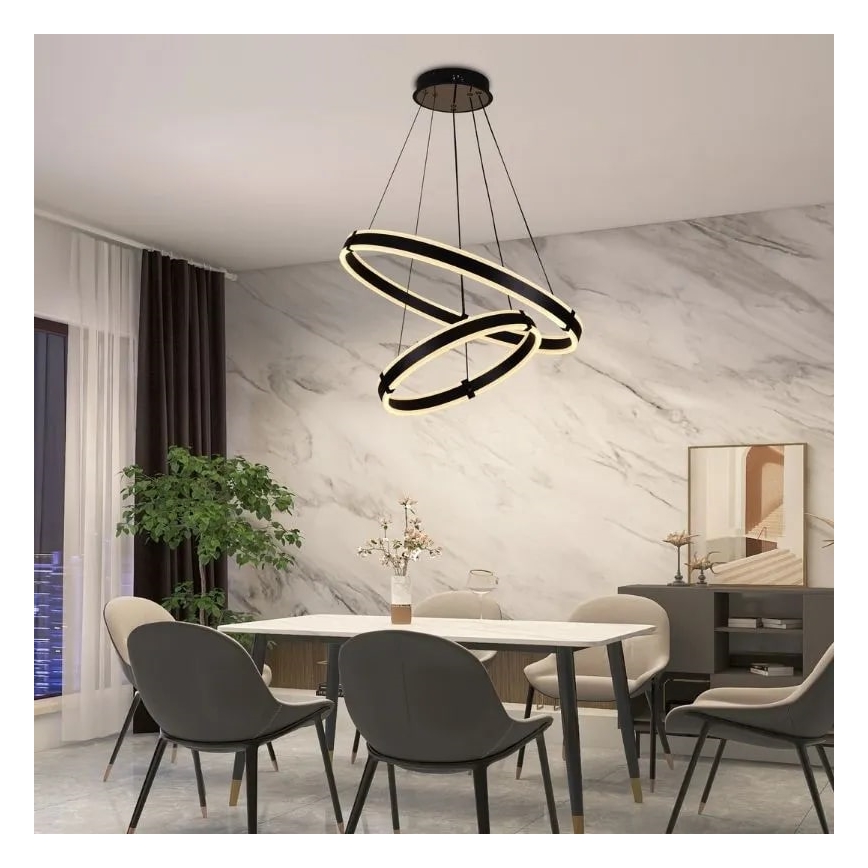 LED Fényerőszabályzós csillár kábelre szerelve LED/140W/230V 3000-6500K átm. 60 cm + távirányító