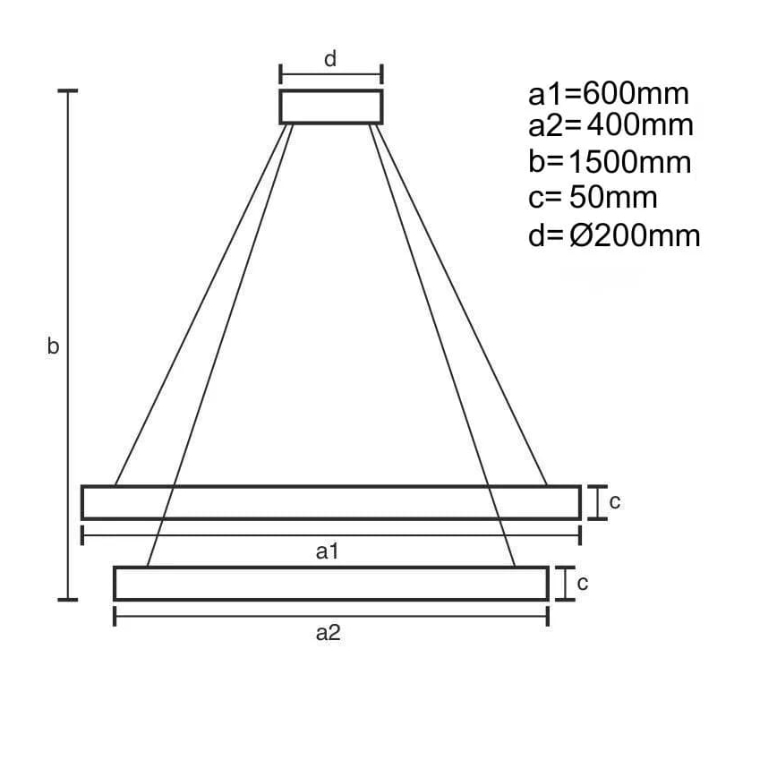 LED Fényerőszabályzós csillár kábelre szerelve LED/140W/230V 3000-6500K átm. 60 cm + távirányító