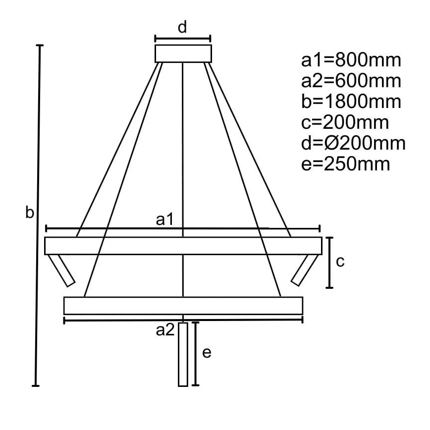 LED Fényerőszabályzós csillár kábellel LED/140W/230V 3000-6500K + távirányító
