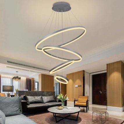 LED Fényerőszabályzós csillár kábellel LED/165W/230V 3000-6500K átm. 80 cm + távirányító