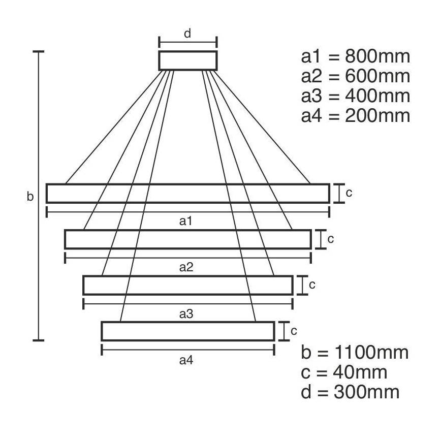 LED Fényerőszabályzós csillár kábellel LED/165W/230V 3000-6500K átm. 80 cm + távirányító